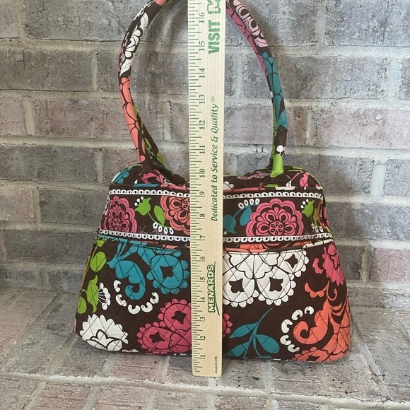 Vera Bradley Brown and Pink Floral Shoulder Bag - Picture 4 of 11